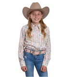 Roper Girls Five Star Colleciton Shirt - Print White