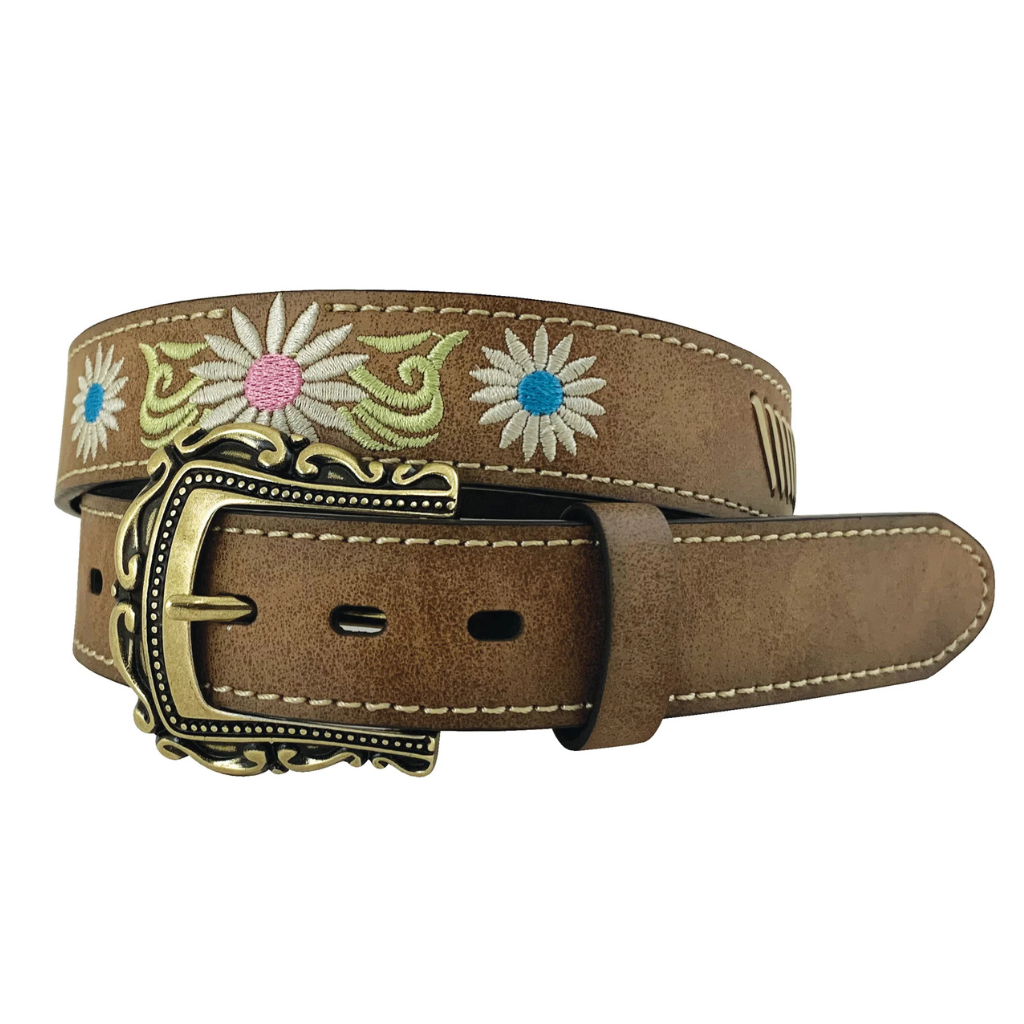 Roper Girls Embroidered Floral Pattern w/lacing Belt - Distressed