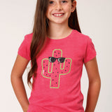 Roper Girls Five Star Collection Tee - Solid Pink