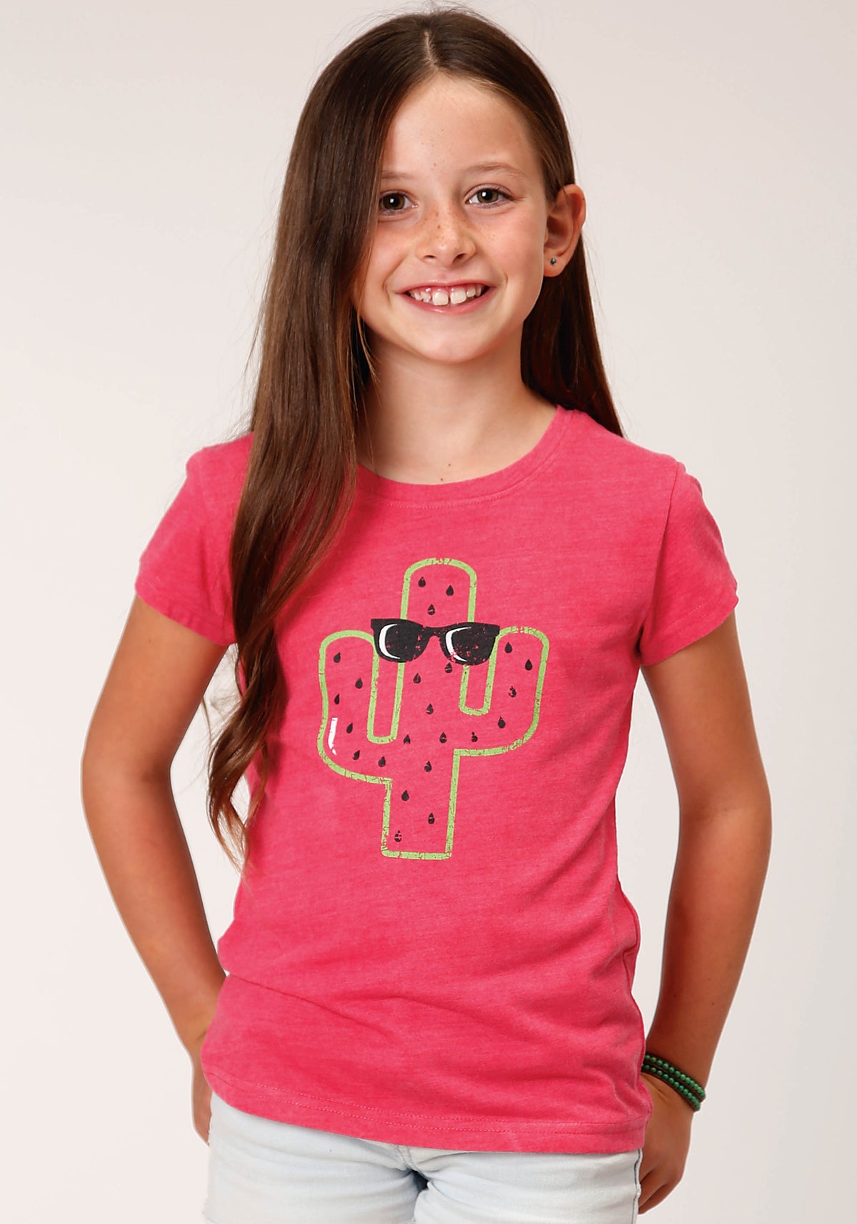 Roper Girls Five Star Collection Tee - Solid Pink