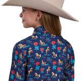 Roper Girls Five Star Collection Shirt - Print Blue