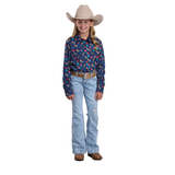 Roper Girls Five Star Collection Shirt - Print Blue