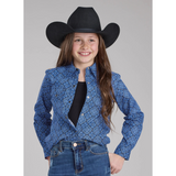 Roper Girls Amarillo Collection Shirt - Print Blue