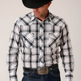 Roper Mens Karman Classic Shirt - Plaid Black