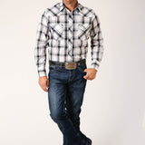 Roper Mens Karman Classic Shirt - Plaid Black