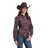 Roper Womens Karman Classic Collection Shirt - Plaid Blue