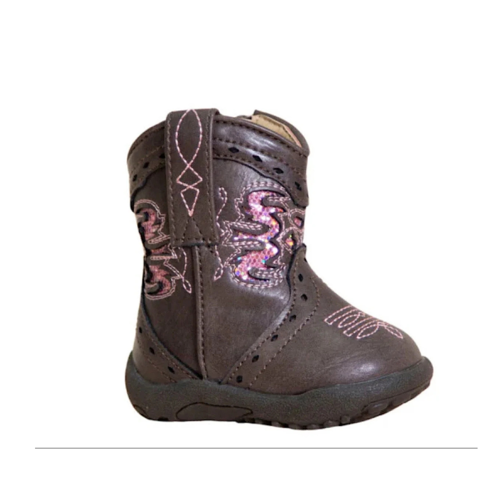 Roper Infant Cowbaby Lexi - Chocolate/Pink Glitter