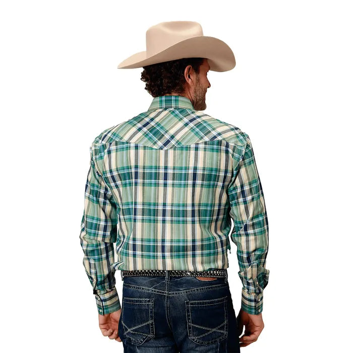 Roper Mens Amarillo Collection - Plaid Blue