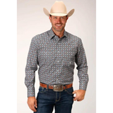 Roper Mens Amarillo Collection Shirt - Print Grey