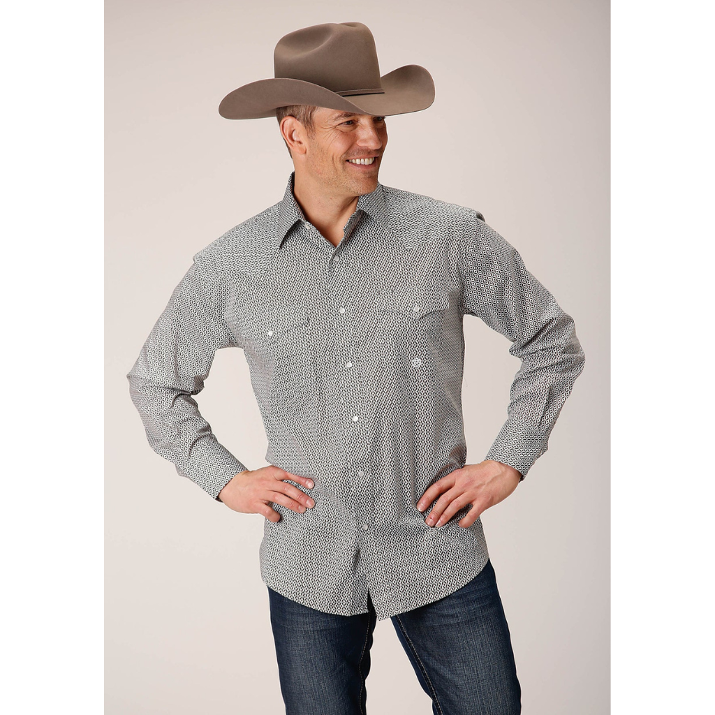 Roper Mens Amarillo Collection Shirt - Grey