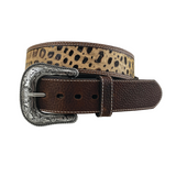 Roper Mens Leather Belt - Safari Deep Croc Print Inlay Congnac