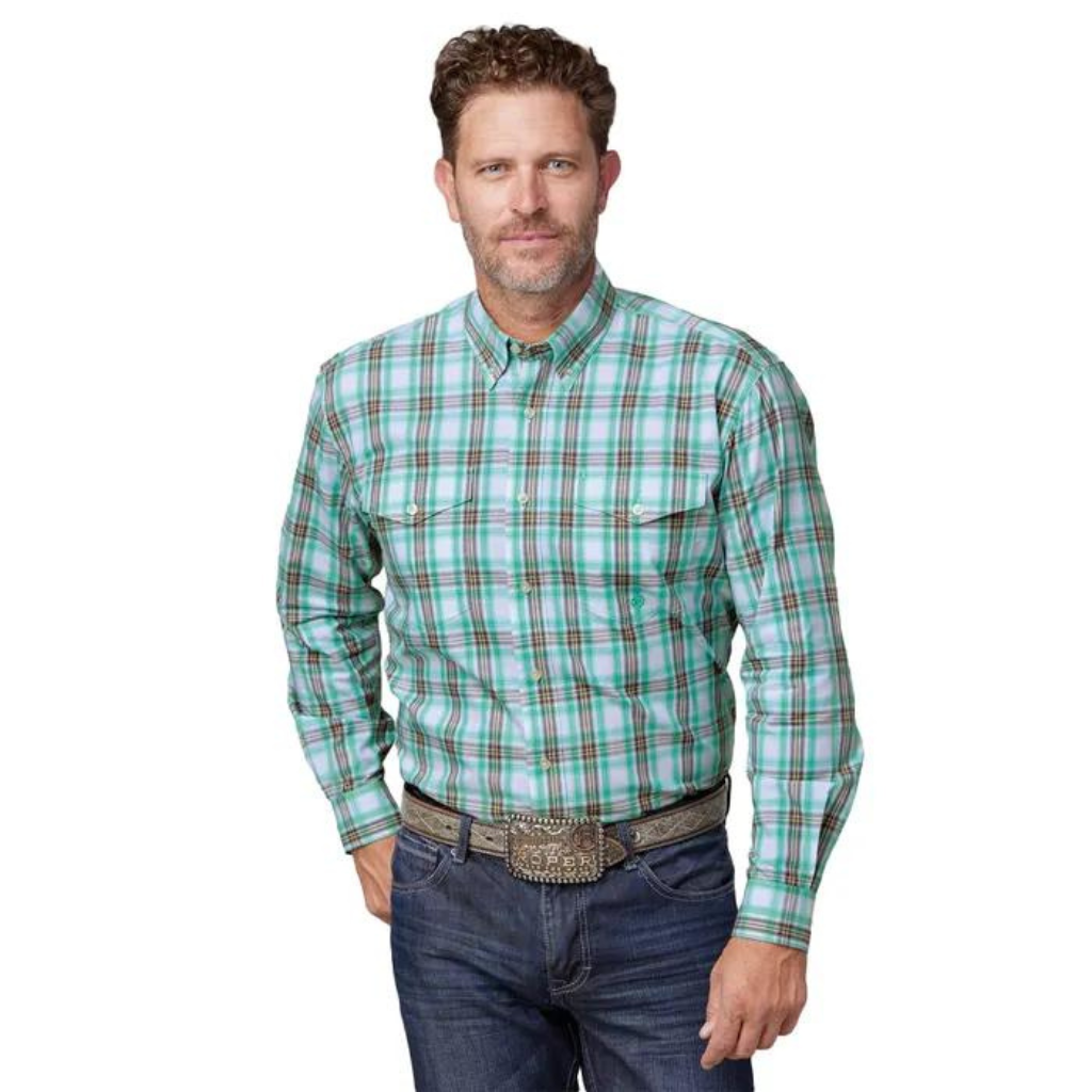 Roper Mens Amarillo Collection - Plaid Green