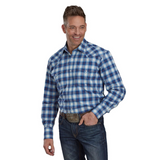 Roper Mens Amarillo Collection Shirt - Plaid Blue