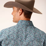 Roper Mens Amarillo Collection Shirt - Plaid Blue