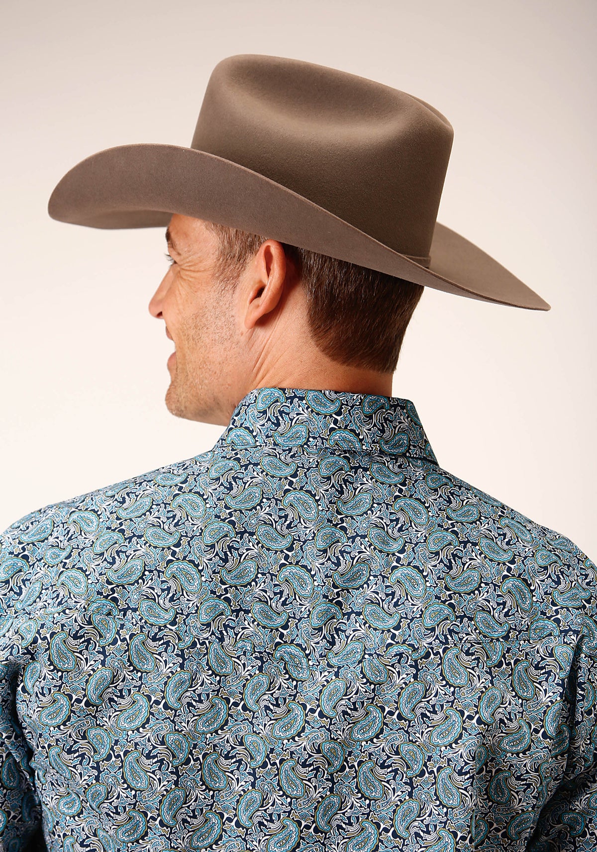 Roper Mens Amarillo Collection Shirt - Plaid Blue
