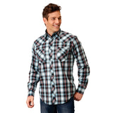 Roper Mens West Made Collection Shirt - Plaid Black