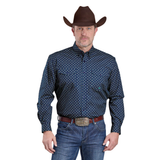Roper Mens Amarillo Collection Shirt - Print Blue
