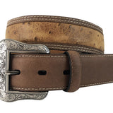 Roper Mens Belt Genuine Ostrich Print Leather - Brown/Tan