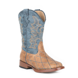 Roper Kids Square Toe Crosscut - Navy