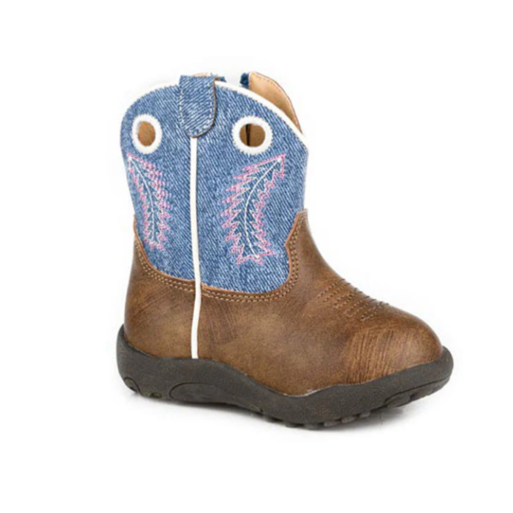 Roper Infant Cowbaby Willow - Brown/Blue Denim