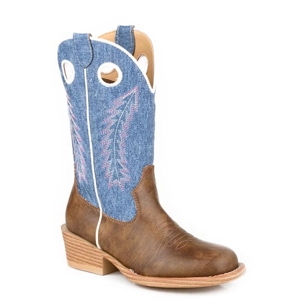 Roper Kids Willow - Brown/Blue Denim