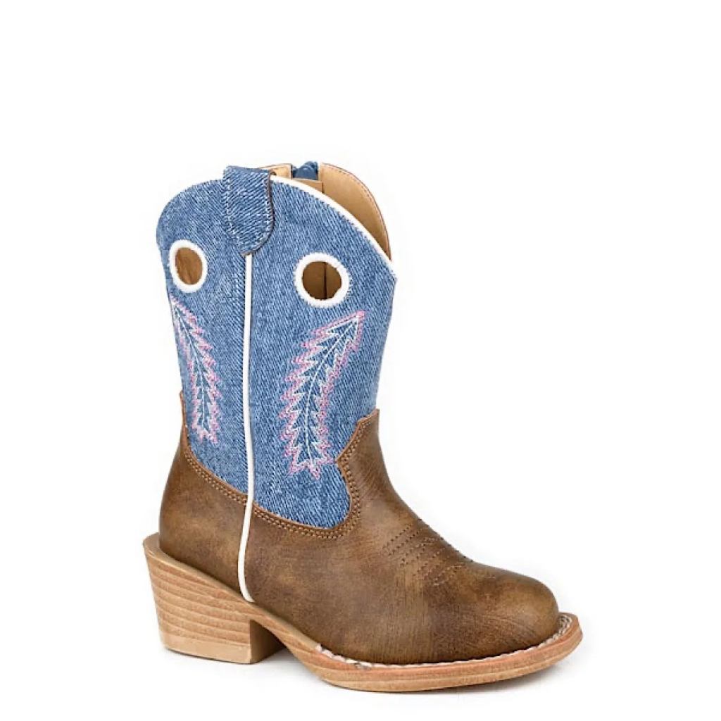 Roper Toddler Willow - Brown/Blue Denim