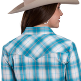 Roper Womens Amarillo Collection Shirt - Plaid Blue