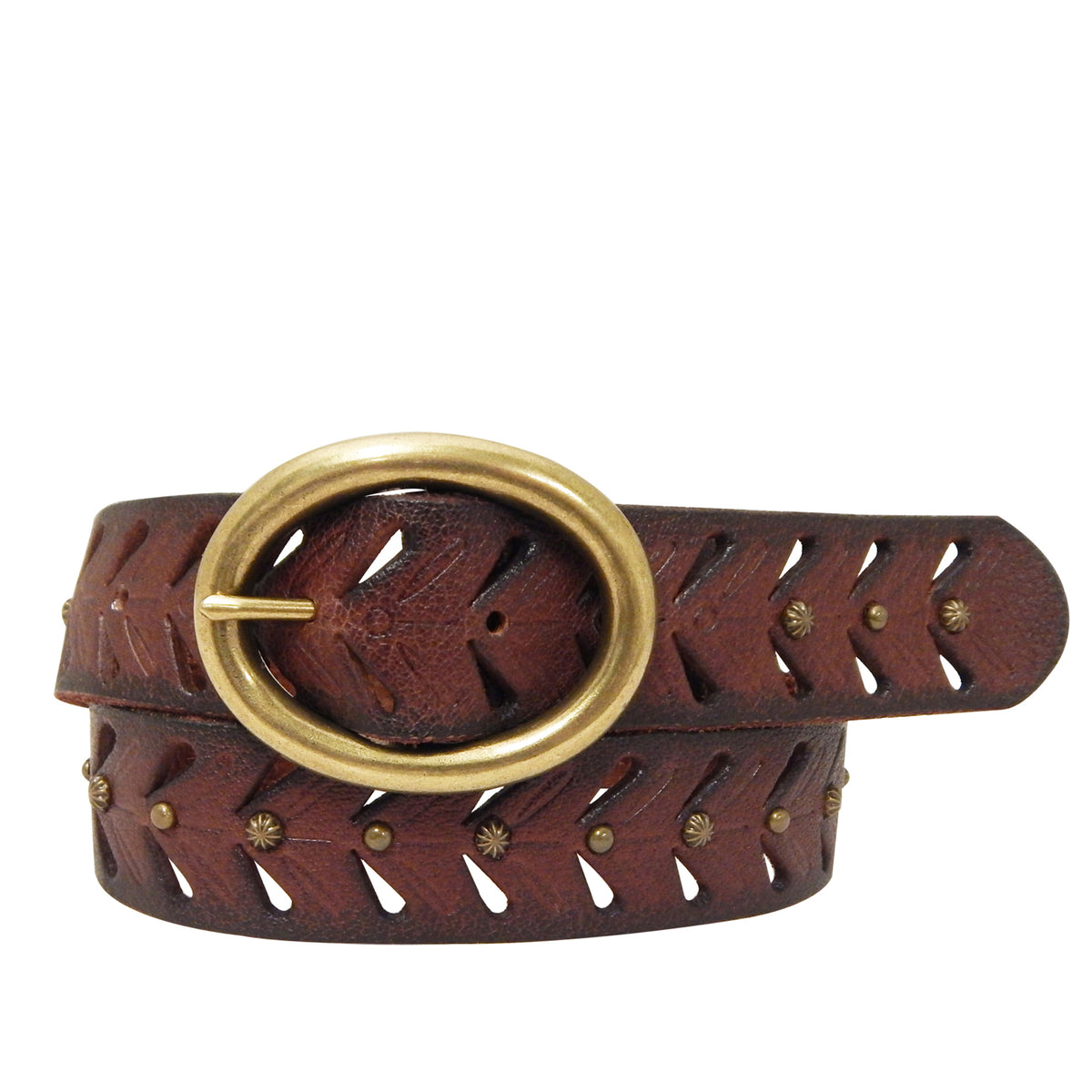 Roper Womens Belt - Distressed Leather Brown