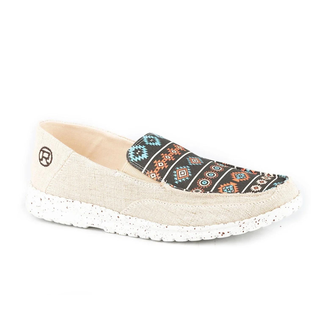 Roper Womens Hang Loose Slip On - Tan/Aztec