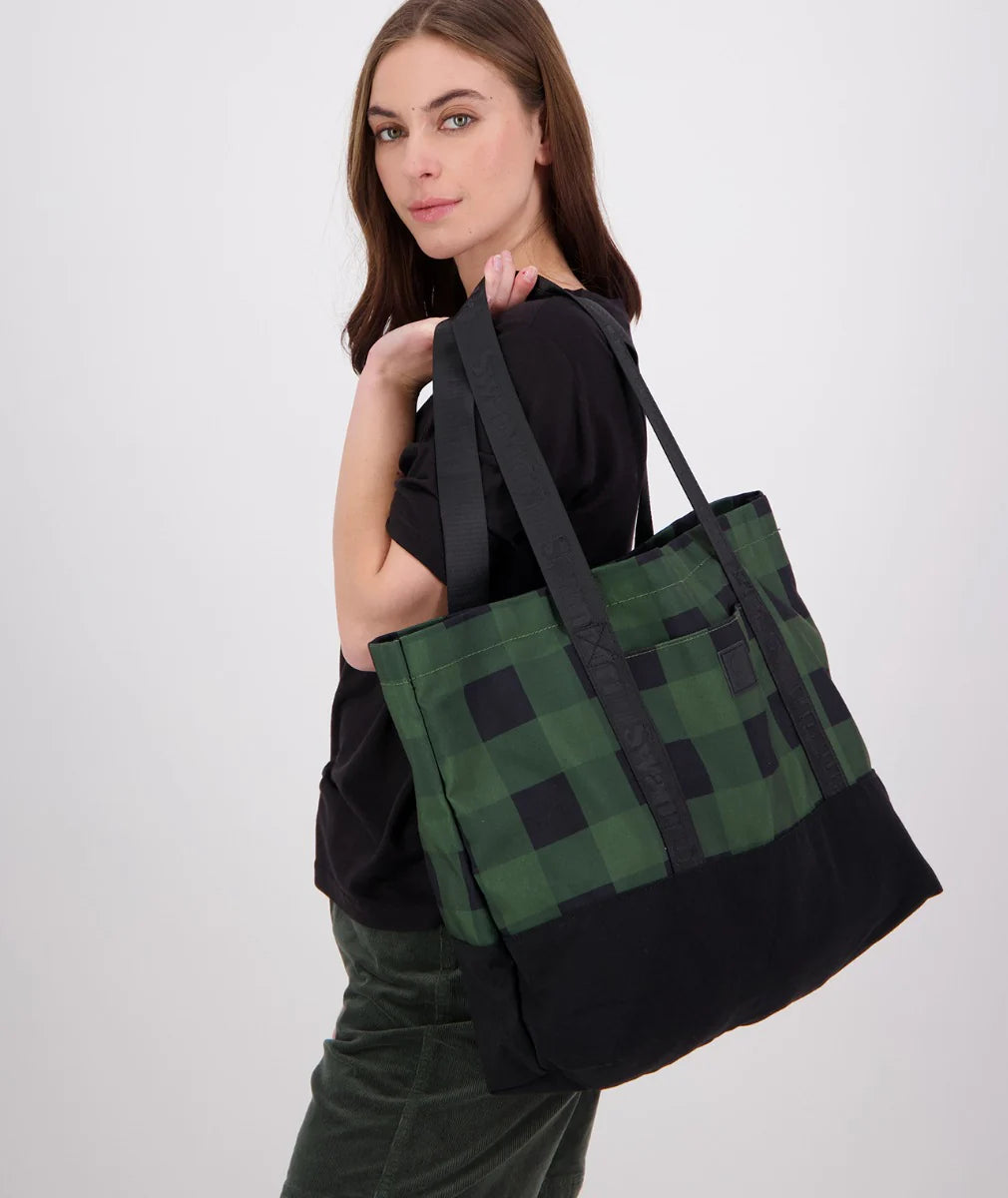 Swanndri Maunganui Beach Bag - Olive/Black Check