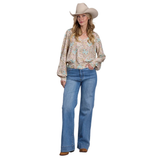 Stetson Womens Blouse - White Print