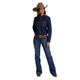 Stetson Womens Shirt - Solid Blue