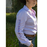 Stockman N Co Womens Pro Series Arena Shirt - Violet Stripe