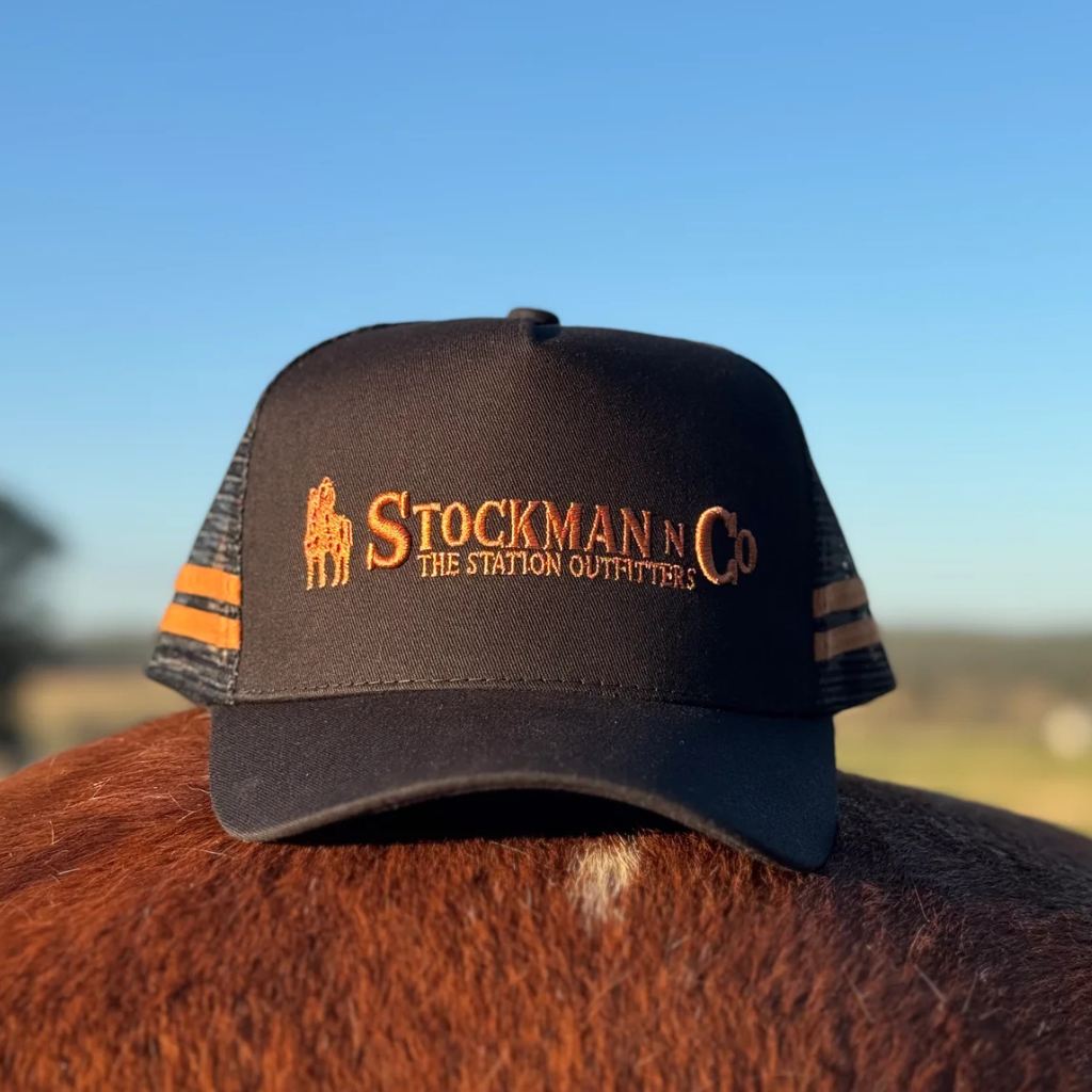 Stockman N Co Trucker Cap - Black/Rust