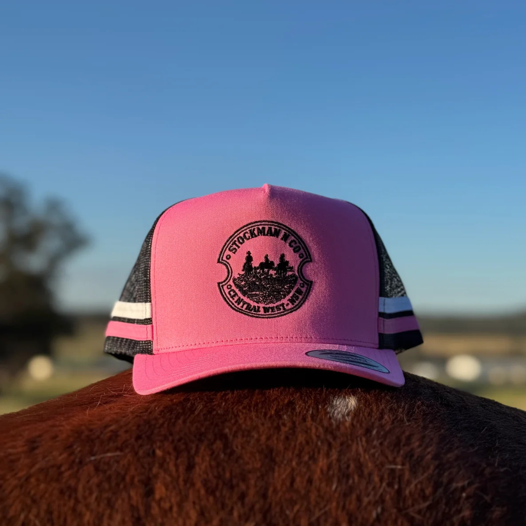 Stockman N Co Trucker Cap - Electric Pink/Black