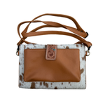 Cowhide Sunflower Tooling Leather Wallet Bag - Tan