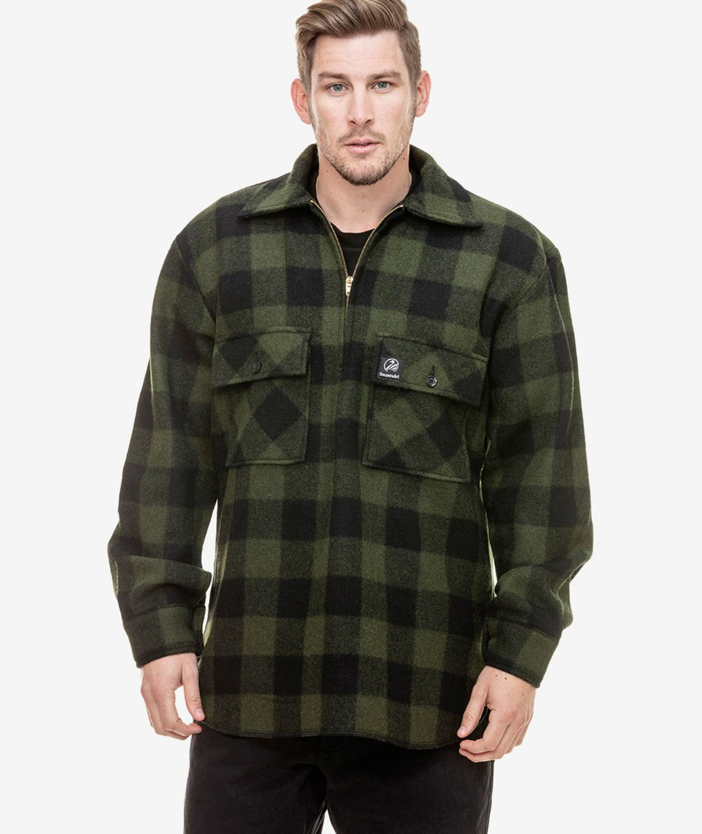 Swanndri Mens Ranger Bush Shirt - Olive/Black Check