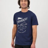 Swanndri Mens Choppin Print T Shirt - Navy/White