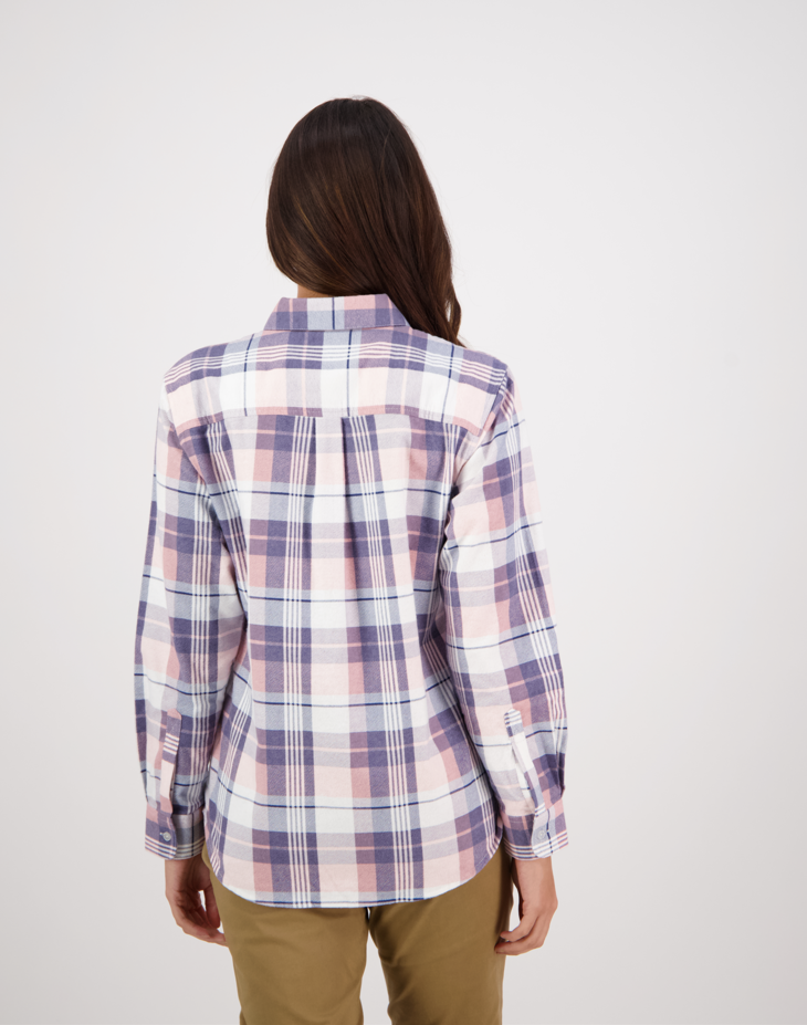 Swanndri Womens Egmont Twin Pack Shirt - Navy Rust/Blush