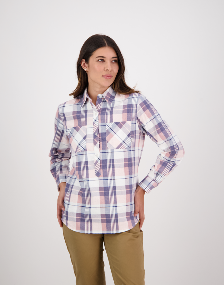 Swanndri Womens Egmont Twin Pack Shirt - Navy Rust/Blush