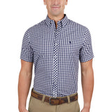 Thomas Cook Mens Bart Tailored Short Sleeve Shirt - Navy/White