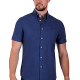 Thomas Cook Mens Edward Tailored Short Sleeve Shirt - Denim/Navy