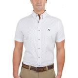 Thomas Cook Mens Jude Tailored Short Sleeve Shirt - White/Royal