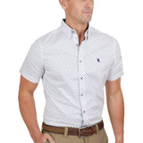 Thomas Cook Mens Jude Tailored Short Sleeve Shirt - White/Royal