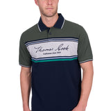 Thomas Cook Mens Andy Tailored Polo - Navy/Green