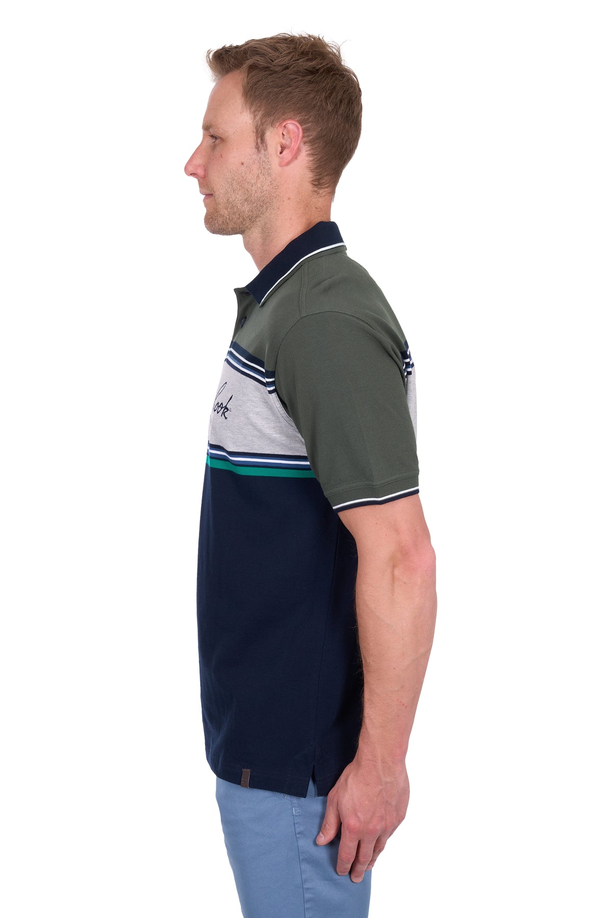 Thomas Cook Mens Andy Tailored Polo - Navy/Green