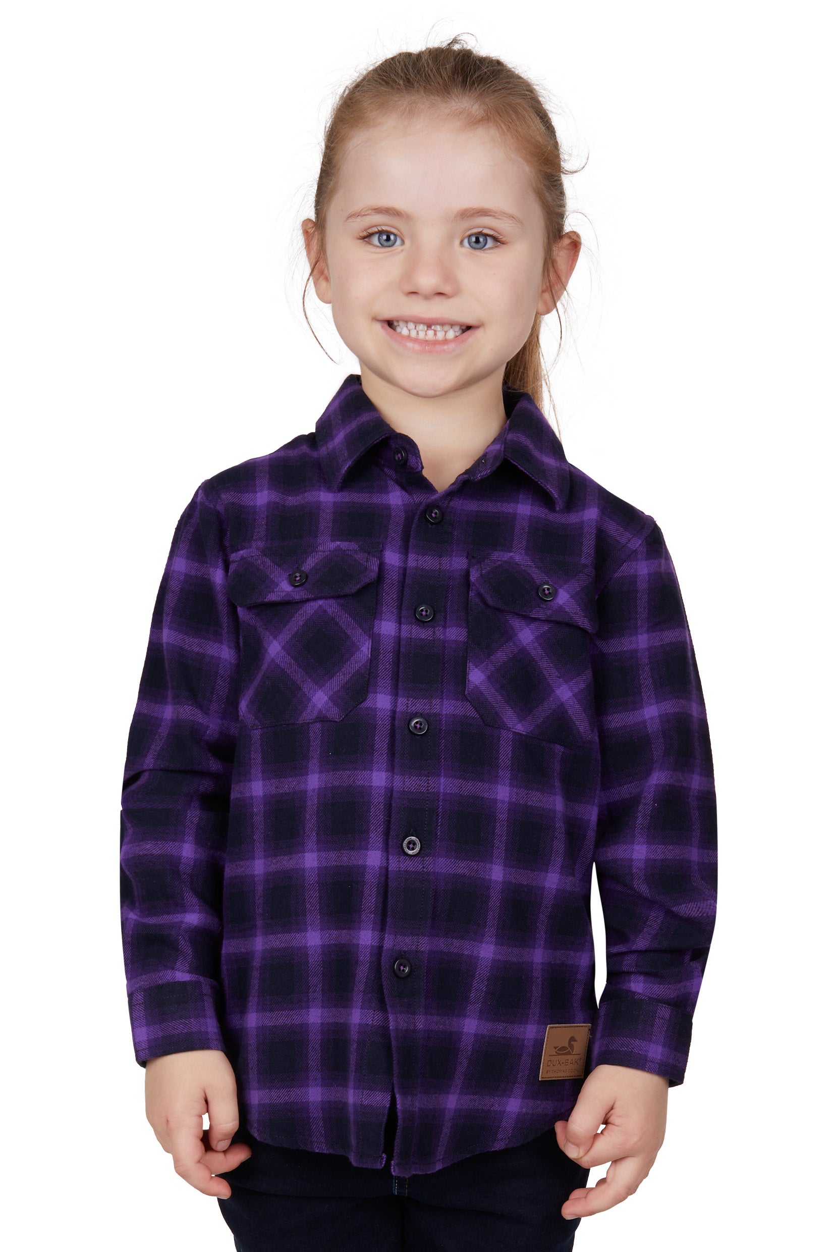 Thomas Cook Kids Nicole Thermal Shirt Navy Purple Bairnsdale Horse Centre