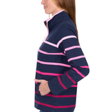 Thomas Cook Womens Gemma 1/4 Zip Rugby - Pink/Navy