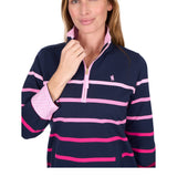 Thomas Cook Womens Gemma 1/4 Zip Rugby - Pink/Navy