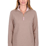 Thomas Cook Womens Lydia 1/4 Zip Rugby - Taupe Marle